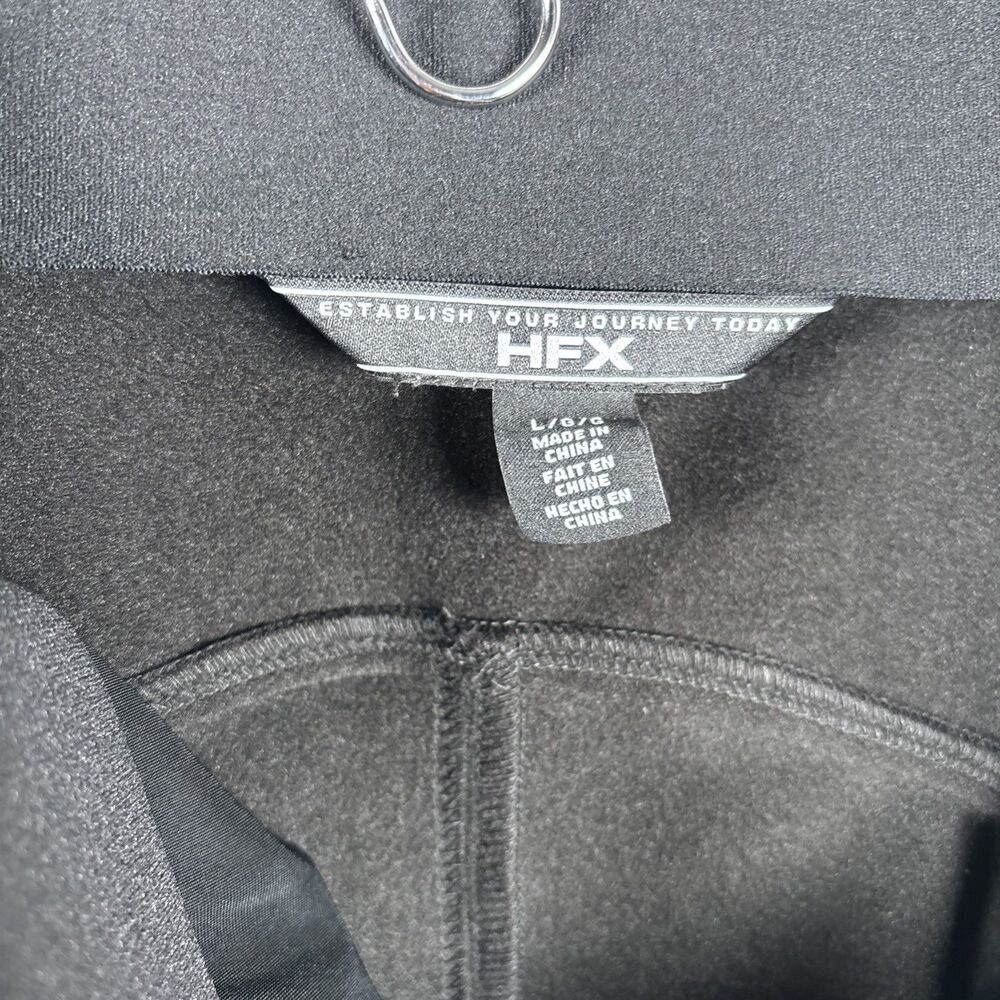 HFX Winter Tech Pants Womens L Black Fleece Lined Stretch Zip Pocket Pull On - Picture 9 of 11